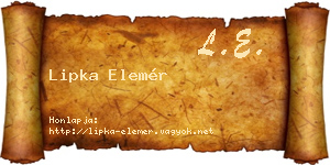 Lipka Elemér névjegykártya